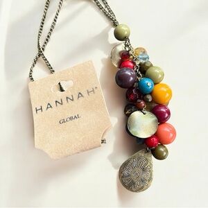HANNAH Bohemian Beaded Multicolor Long Necklace NWT Fashion jewelry